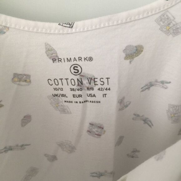 Primark Cotton Vest Vacation Mode On Crop Top in Size Small 6/8 - Picture 7 of 7